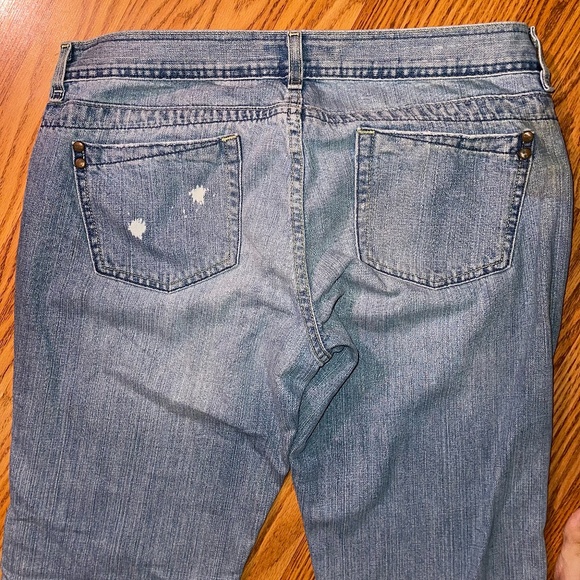 Old Navy Boot-Cut Jeans Ultra Low Waist Distressed Light Wash Vintage Denim - Picture 7 of 11